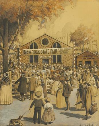 EGBERT NORMAN CLARK. Utica, N.Y. Race Track * New York State Fair, 1845. [HORSE RACING]